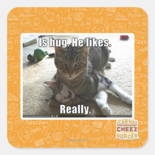 Is knuffel. Hij houdt van. Vierkante Sticker