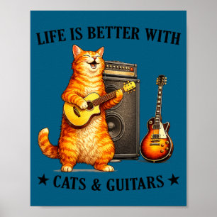 Is Leven Beter Katten Gitaren Gitarist Poster