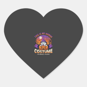 Is Menselijk Kostuum Husky Pompoen Halloween Geest Hart Sticker