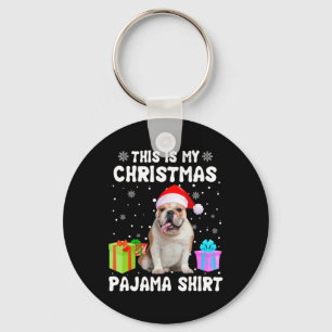 Is mijn kerst Engels bulldog hond pyjama puppy L Sleutelhanger