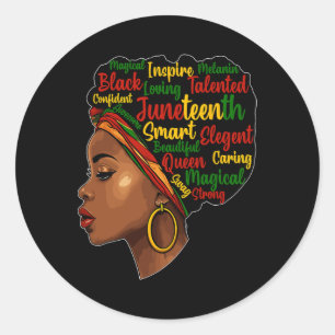 Is mijn Onafhankelijkheidsdag Afro Melanin Black Q Ronde Sticker