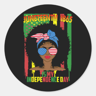 Is mijn Onafhankelijkheidsdag Zwarte Vrouwen 4 jul Ronde Sticker