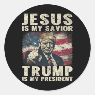 Is mijn redder Trump is mijn President 2024 Americ Ronde Sticker