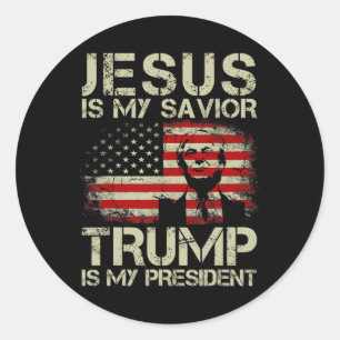 Is mijn redder Trump is mijn President Trump 2024 Ronde Sticker