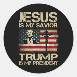 Is mijn redder Trump is mijn President Trump 2024 Ronde Sticker