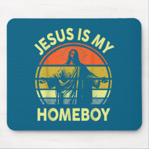 Is My Jesus Homeboy Retro Christelijke Religie Muismat