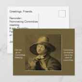 Is niet naar de commissievergadering gegaan. briefkaart (Voorkant / Achterkant)