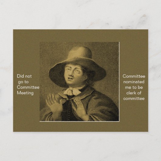 Is niet naar de commissievergadering gegaan. briefkaart (Voorkant)