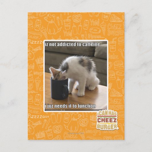 Is niet verslaafd aan cafeïne briefkaart (Voorkant)