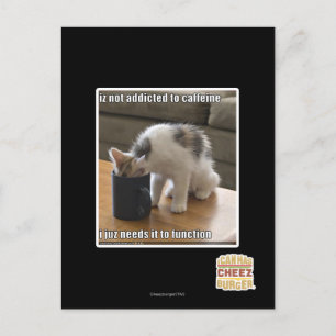 is niet verslaafd aan cafeïne briefkaart