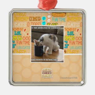 is niet verslaafd aan cafeïne metalen ornament