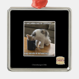 is niet verslaafd aan cafeïne metalen ornament