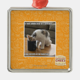 is niet verslaafd aan cafeïne metalen ornament