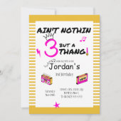 Is niets anders dan een 3 Thang uitnodiging roze (Voorkant)