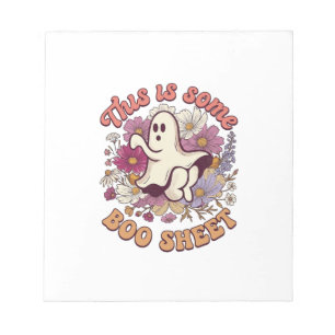 Is Some Boo Sheet Ghost Retro Bloemen_1 Notitieblok