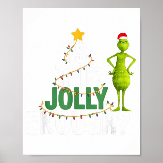 Is This Jolly Enough Funny Christmas Tree Lights H Poster (Voorkant)