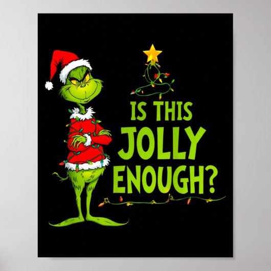 Is This Jolly Enough Funny Christmas Tree Lights H Poster (Voorkant)