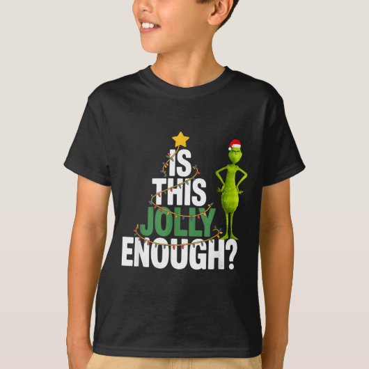 Is This Jolly Enough Funny Christmas Tree Lights H T-shirt (Voorkant)