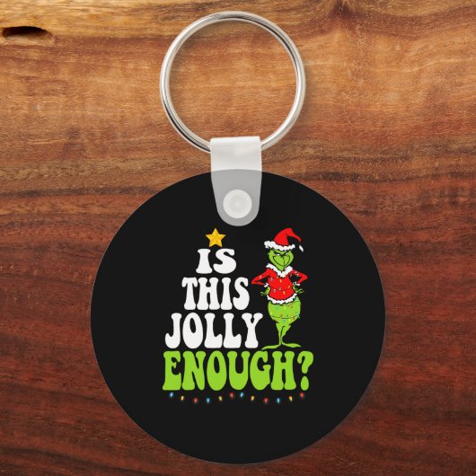 Is This Jolly Enough Merry Christmas Tree Lights F Sleutelhanger (Voorkant)