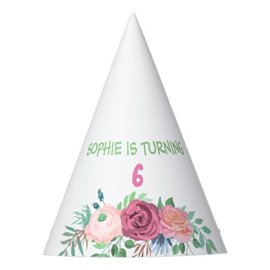 "IS TURNING... + NUMMER" GEPERSONALISEERD FEESTHOEDJES (Voorkant)