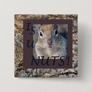 IS U NUTS! VIERKANTE BUTTON 5,1 CM