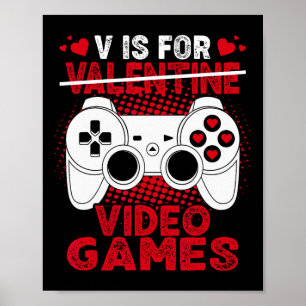 Is voor Videospellen Valentijnsdag Gamer Boys Mann Poster