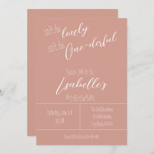 Is ze niet een aardige eerste uitnodiging? kaart (Voorkant / Achterkant)