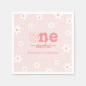 Is ze niet mooi retro groovy bloem verjaardag servet (Voorkant)