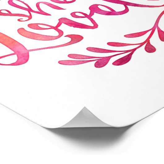 Is ze niet mooi roze waterverf print poster (Hoek)