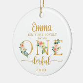 Is ze niet voor het eerst kerstfeest? keramisch ornament (Links)