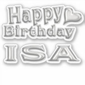 Isa Happy Birthday Autocollants (Devant)
