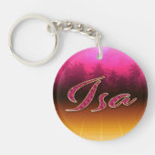 Isa Prénom Golden Pink Porte-clés (Devant)