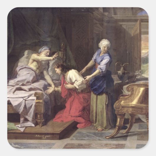 Isaac Blessing Jacob, 1692 Vierkante Sticker (Voorkant)