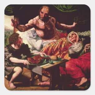 Isaac Blessing Jacob Vierkante Sticker