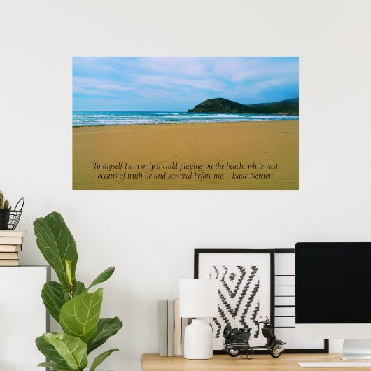 Isaac Newton ISPIRATIONAL QUOTATION Poster (Thuiskantoor)