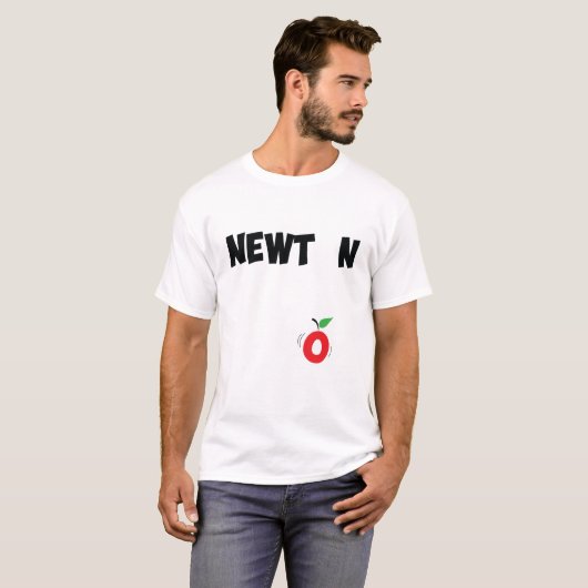 Isaac Newton-tekstontwerp T-shirt (Voorkant volledig)