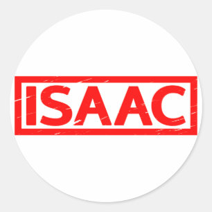 Isaac Stamp Ronde Sticker