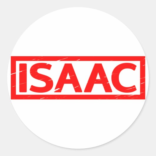 Isaac Stamp Ronde Sticker (Voorkant)