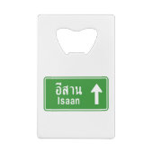 Isaan Ahead ⚠ Thai Highway Traffic Sign ⚠ Kredietkaart Flessenopener (Achterkant)