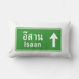 Isaan Vooruit ⚠ Thais Verkeersbord ⚠ Kussen