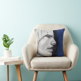 Isabel Blonde Vrouw Portret Originele Kunst Tekeni Kussen