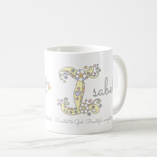 Isabel I nom et signification du monogramme mug (Devant droit)