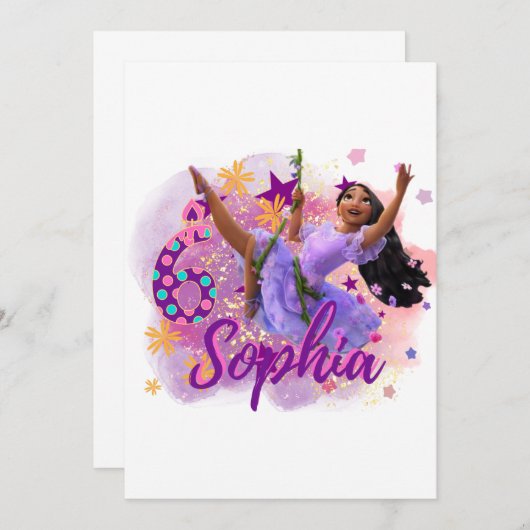 Isabela Encanto Custom Birthday Kaart (Voorkant / Achterkant)