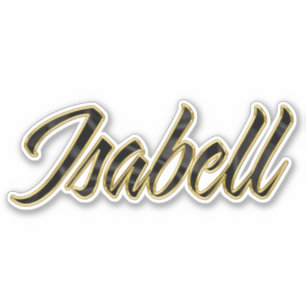 Isabell black gold lettrage Autocollant Sticker
