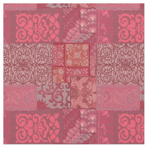 Isabella Burgundy Red Stof