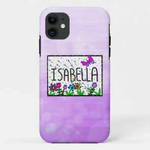 Isabella - de naam Isabella Whimsical-tekening iPhone 11 Hoesje