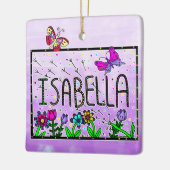 Isabella - de naam Isabella Whimsical-tekening Keramisch Ornament (Links)