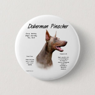 Isabella Doberman Geschiedenis Ronde Button 5,7 Cm