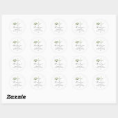 ISABELLA Elegant Boho Greenery Leaf Baby shower Ronde Sticker (Vel)