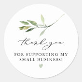 ISABELLA Elegant Boho Greenery Leaf Small Business Ronde Sticker (Voorkant)